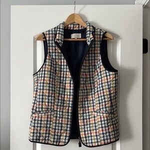 Talbots Multicolor Plaid Quilted Vest